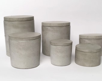 Silicone mold Cylinder Box with lid. Tray Storage Box Jewelry Box Geometric mould concrete plaster candle holder planter succulent casting