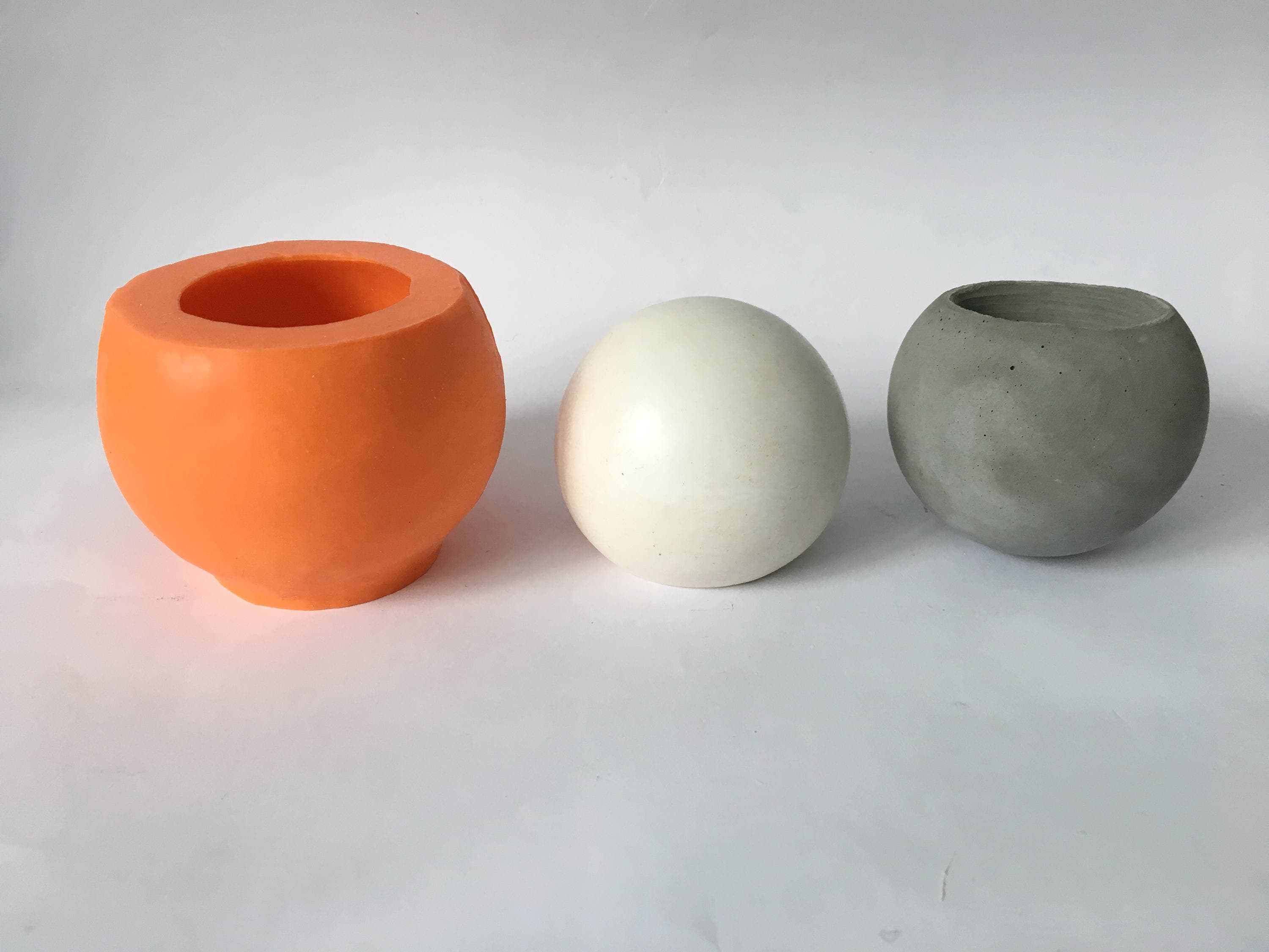 Silicone Mold Sphere Geometric Mould Concrete Plaster Planter Etsy