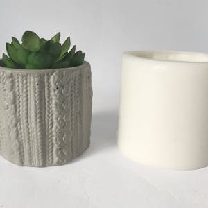 シリコンモールド プランター「編み物」 花瓶 キャンドルホルダー 燭台 トレイ 幾何学模様 コンクリートポット 多肉植物 ティーライト 鉛筆 ペン カップ 丸型