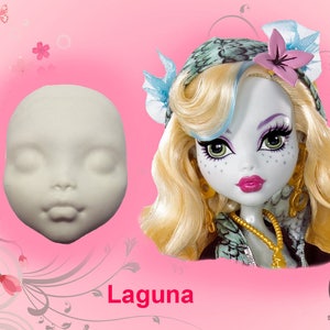 Face head silicone Mold 2D barbie doll mould girl fondant chocolate cake fimo Monster High Lagoona cake decoration topper