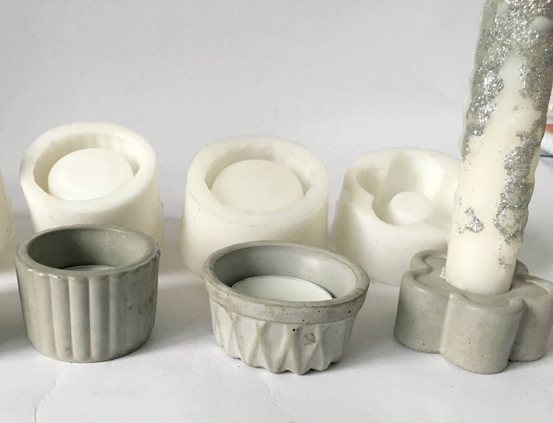 Silicone Mold candle holder Geometric mould concrete plaster Etsy