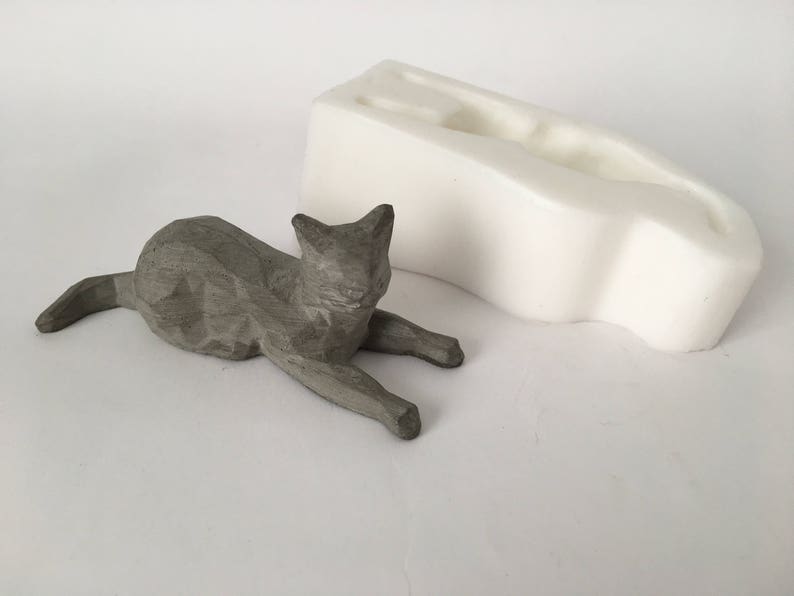 Silicone Mold cat mould concrete plaster decor statue Etsy