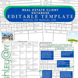 Real Estate Client Database Template | Canva CRM | Editable Realtor Lead Tracker | Buyer Seller Organizer | Printable & Digital