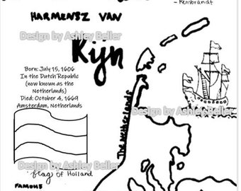 Rembrandt Color Sheet for Studying Great Artists Cycle 2