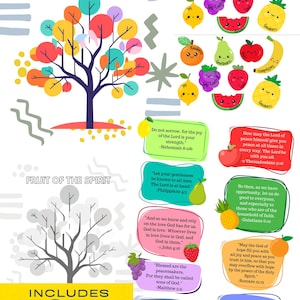 Children&#39;s Church Sunday School FRUIT of the SPIRIT Printables Color and Scripture Pages & Fruit of the Spirit Characters GALATIANS 5:22-23
