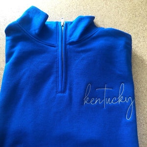 Kentucky Script 1/4 Zip, Kentucky Pullover, Kentucky, Fall, Sweatshirt, Cozy, Clothing
