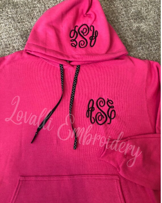 monogrammed hooded sweatshirt