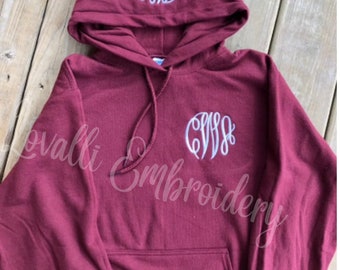 monogrammed hooded sweatshirt