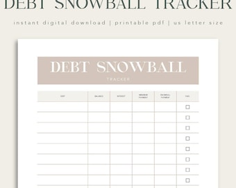 Debt Snowball Tracker: Printable Debt Payoff Chart (PDF Download)