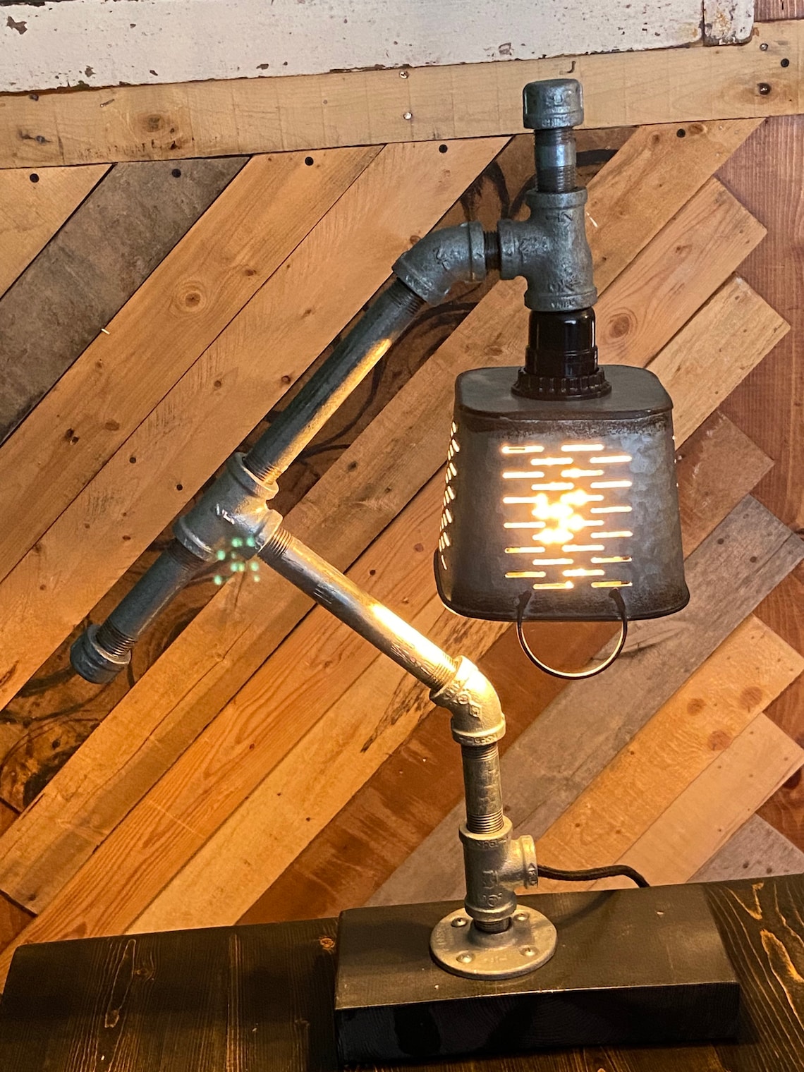 Galvanized Steel Pipe Lamp Etsy