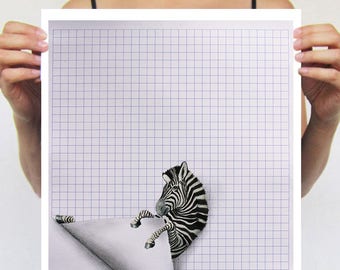 Zebra illustration, zebra artwork, zebra painting, zebra drawing by Coco de Paris