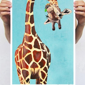 Fantasy Giraffe Painting, Giraffe print from my original painting, giraffe decor, upside down Giraffe, original creation by Coco de Paris