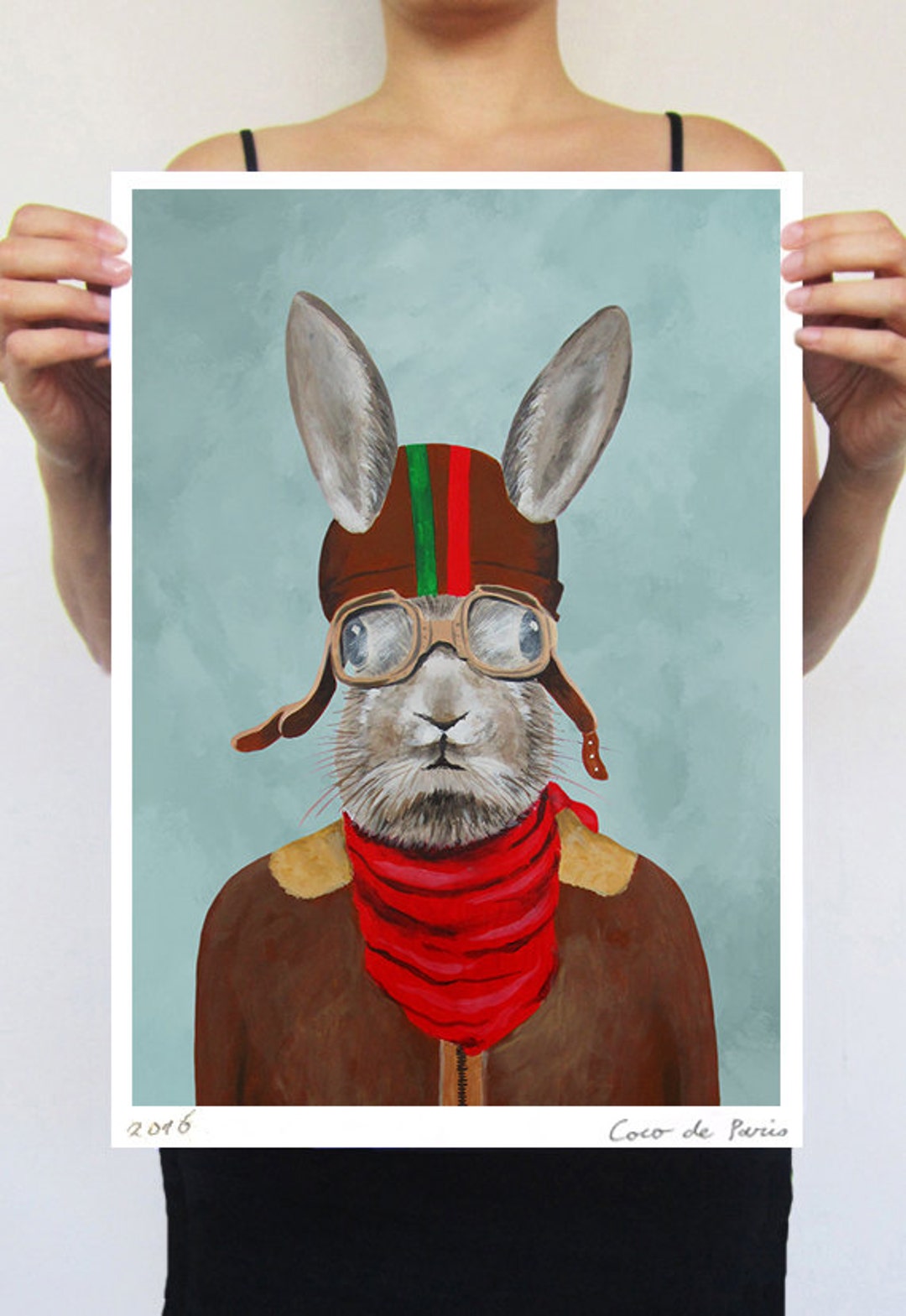 Retro Rabbit Print, Print From Original Painting by Coco De Paris ...