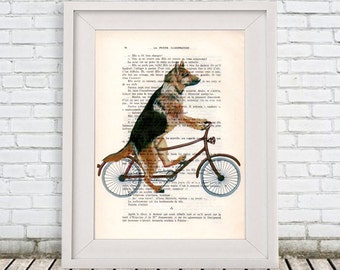 German Shepherd Print, Germa Shepherd Artwork, Panting by Coco de Paris