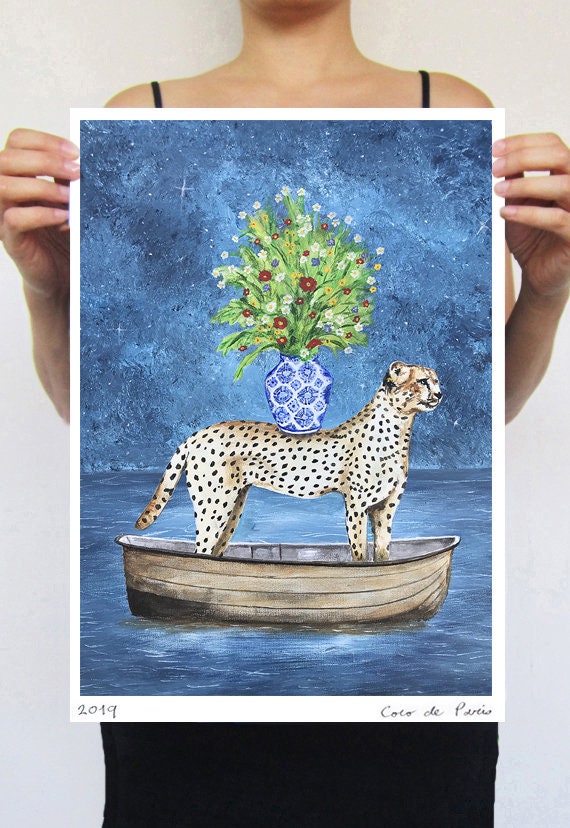 Guépard à Fleurs Idée Cadeau Guépard Originale ou Tout Simplement Une Belle Pour Mettre Un Sourire s