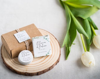 Rustic Wedding Favors Set: Personalized Lip Balm and Soap Kit - Natural Cosmetics for a Unique Touch