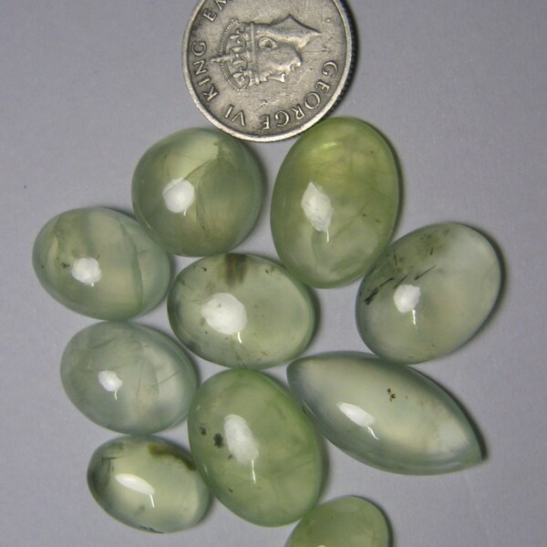 10 pieces lot Natural Prehnite cabochon mix shape semi precious gemstone cabochon size 10 x 14 to 13 x 18 mm approx id 314