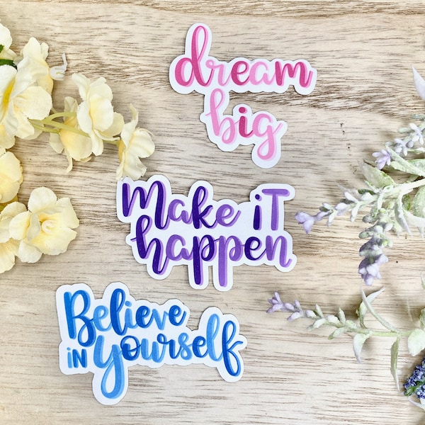 Motivational Phrases Stickers I Motivational Phrases Vinyl Stickers |  Waterproof Stickers