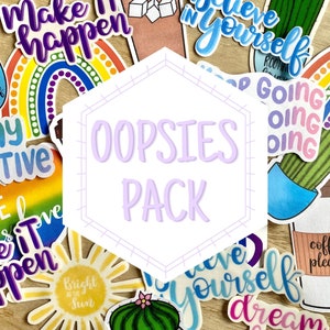 Oopsies Stickers I Assortiment d’autocollants en vinyle | Assortiment d’autocollants imperméables | Assortiment d’autocollants clairs