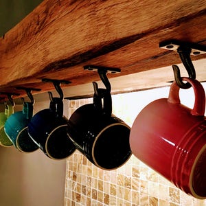 Gancho para tazas de metal de hierro vintage 'Ellie Style', ganchos pequeños y grandes / Ganchos para tazas de café / Ganchos para tazas de café NEGROS / Percha