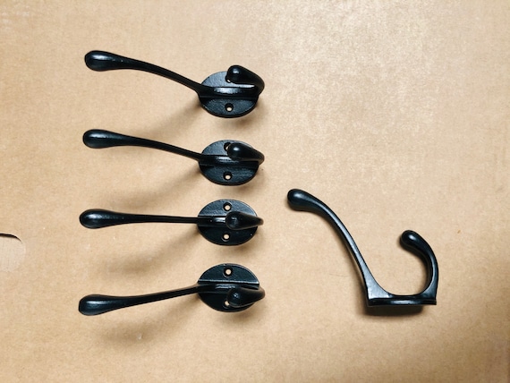 Confezione Da 4 Ganci Da Parete A Doppio Gancio, Ganci Da Parete In Lega Di Zinco Resistente Ganci Da Porta Resistenti Per Ingresso Camera Da Letto Soggiorno Cucina Nero Opaco 83950876