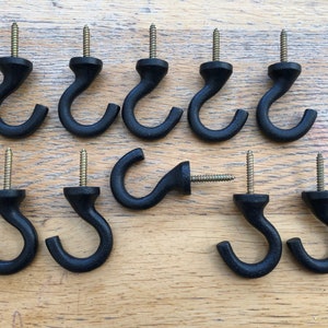 x10 Pack Universal Multi Purpose Metal Iron Vintage Black Hooks universal F type