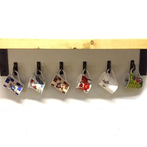 Black Iron Cup Hooks for Kitchen Shelves - Set of 5 for cups and mugs image 8