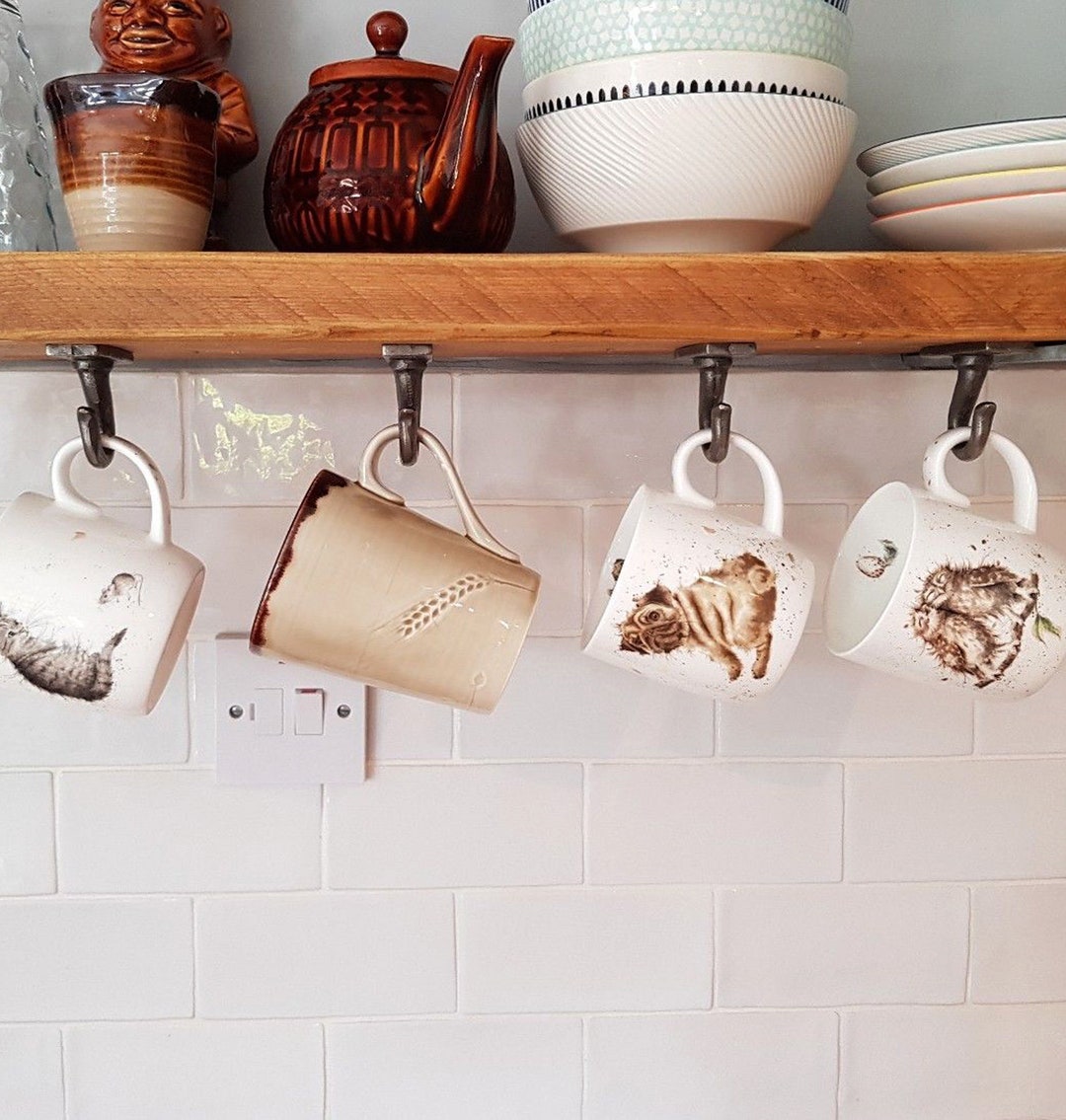 Hanging coffee cups under cabinet sales