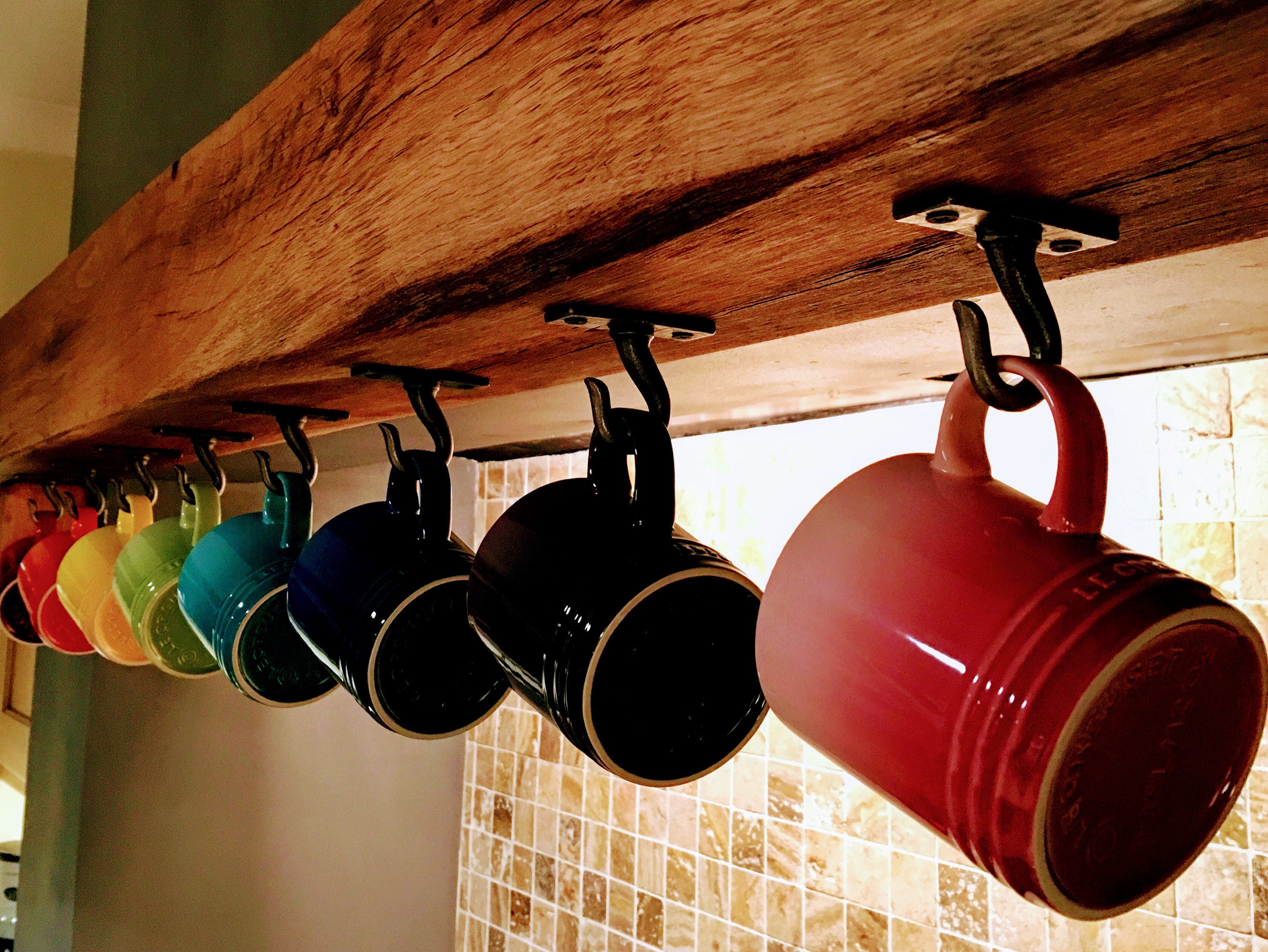Home Art Coffee Mug Holder With 6 Hooks Metal Hanging Coffee - Temu