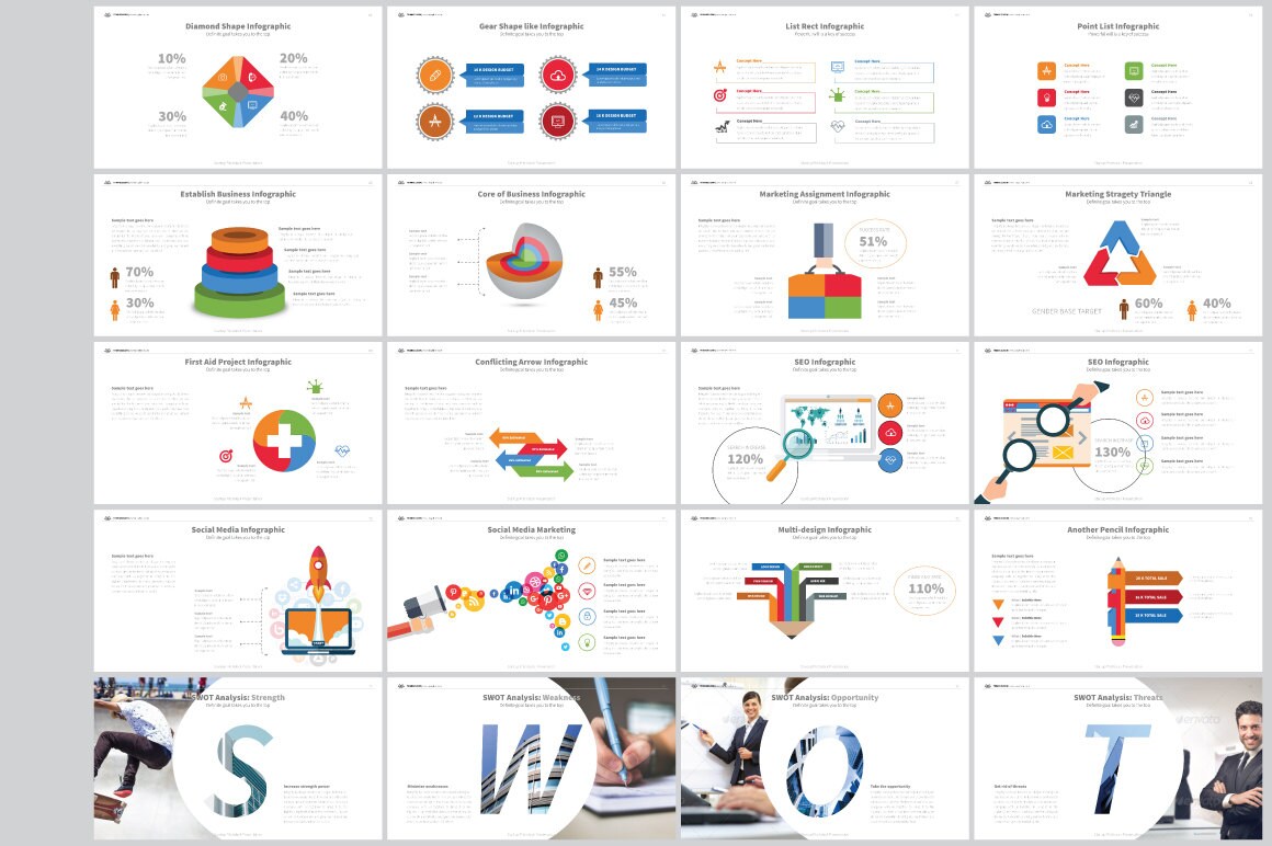 Clear & Clean Powerpoint Template - Etsy