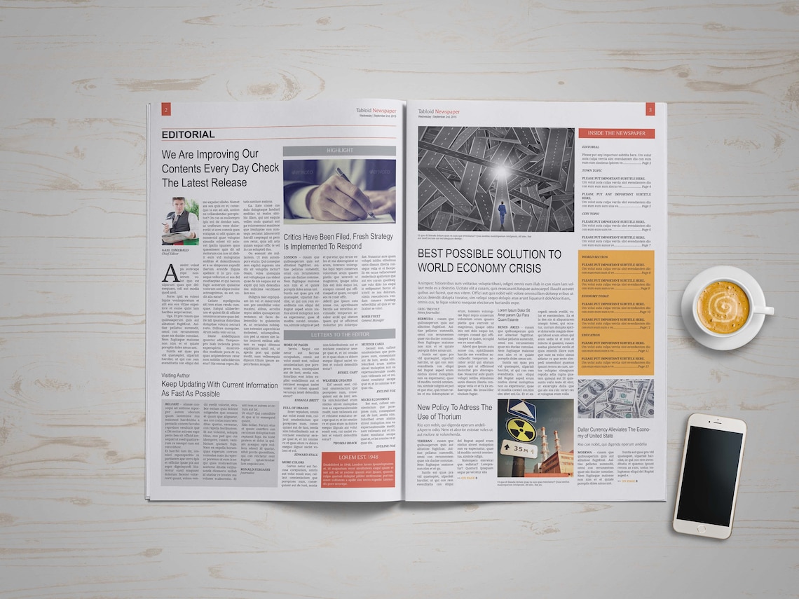 16 Pages Tabloid Newspaper - Etsy UK