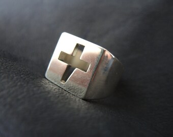 Handmade Russian Tattoo Ring Sterling Silver
