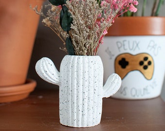 Vase / pot en Jesmonite Cactus effet granite