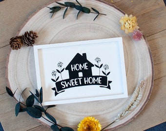 Plateau / Vide poche rectangle en Jesmonite : Home Sweet Home