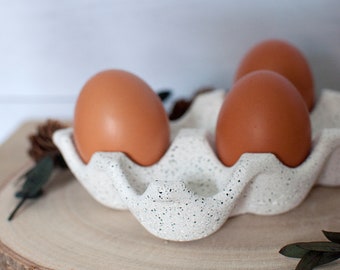 Egg rack / egg storage in jesmonite Granite effect