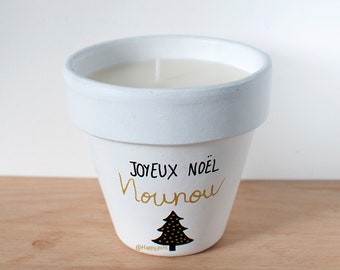 Bougie 9 cm Joyeux Noel Maîtresse / Nounou / prénom a personnaliser