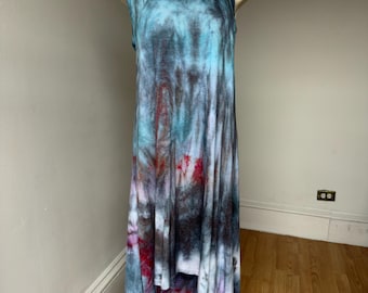 GAP Damen XS Galaxy Regenbogen Kleid langes fließendes Tank-Slip-On aus Baumwolle