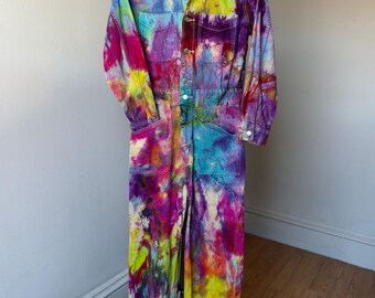 Damen 10 Pink Galaxy Regenbogen Overalls Baumwolle Langarm Overall Romper