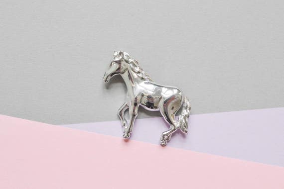 Horse Brooch, Vintage Brooch, Animal Brooch, 90s J