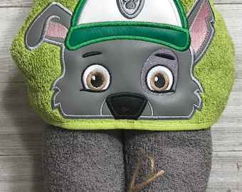 Rocky Hooded Towel, Paw Patrol Hooded Towel, Kids Hooded Towel, Toddlers Hooded towel, Rocky Kids Towel, Rocky Paw Patrol Towel, Rocky Kids