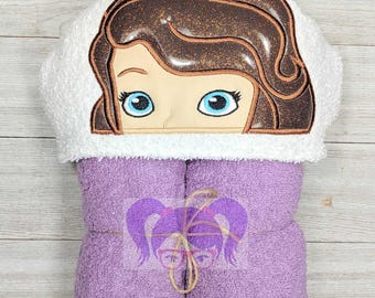 Sofia The First Hooded Towel, Princess Sofia Hooded Towel,  Sofia Bath Towel Set, Princess Sofia Pool Towel, Sofia The First Personalized