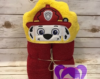 Marshall Hooded Towel, Chase Hooded  Towel, Paw Patrol Hooded Towel, Rubble Hooded Towel, Personalized kid gift, OS fits Most Hooded Towel