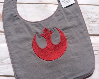 Rebel baby bib, Reusable cloth bib, Geek dad gift, Unisex baby gifts, Star Wars baby shower gift, Nerd baby, Mom gift, New baby item, father