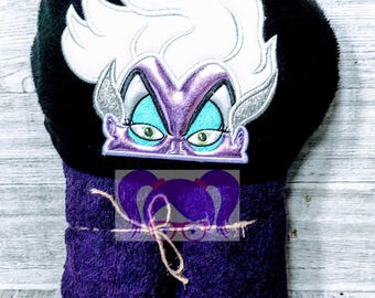 Ursula Hooded Towel, Little Mermaid Hooded Towel, Ursula Bath Towel Set, Villain Pool Towel, Disney Hooded Towel Set, Ursula Towel, Villain