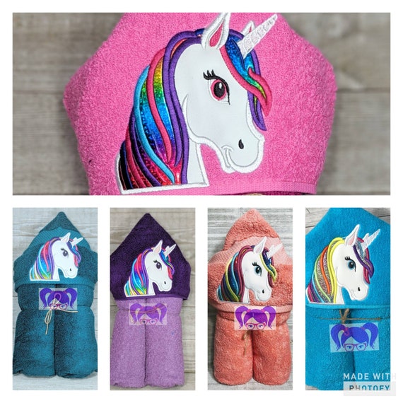 rainbow hooded towel