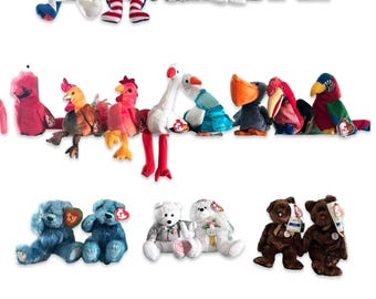 Lot of 44 vintage mint condition TY Beanie Babies and TY Attic Treasures including Holy Father, Olympic bear, 2 Mystic. Many early 90’s