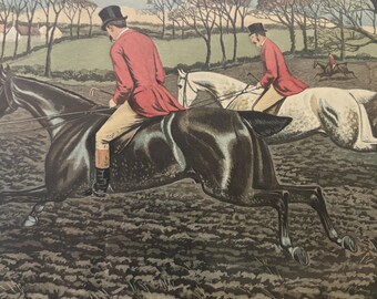 Rare Antique 1884 Original English Foxhunting “The Kill” painted by T.N.H. Walsh, Engraved by C. R. Stock