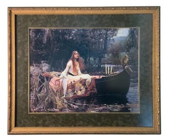 Vintage framed print of The Lady of Shalott by  John William Waterhouse Produced by the National Gallery or Art Victorian’s. Exibit 1997