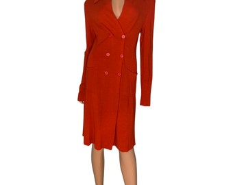 Vintage rare Donna Karen double breasted sweater dress