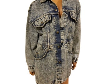 Rare vintage  Levi's long acid washed denim jean jacket